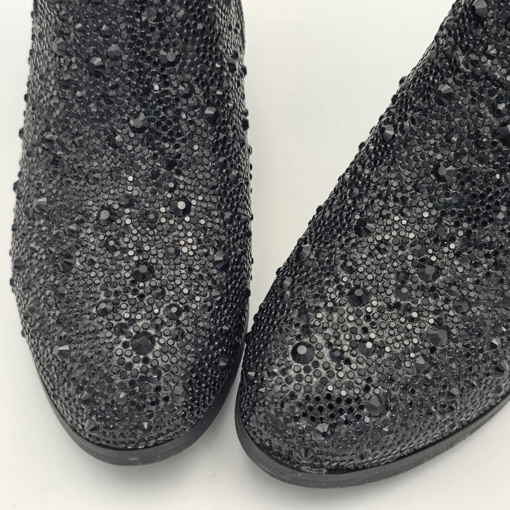 NWT Badgley Mischka Girls’ Sparkly Cowgirl Boots, Black Rhinestones - Picture 9 of 16